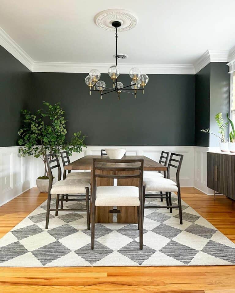 Wrought Iron Walls in Modern Dining Room