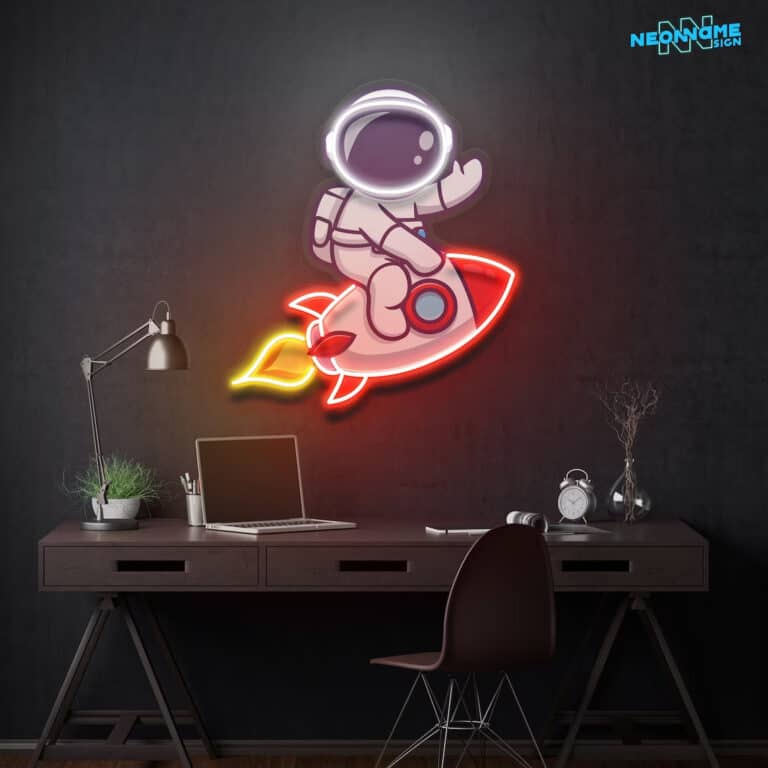 space themed neon sign