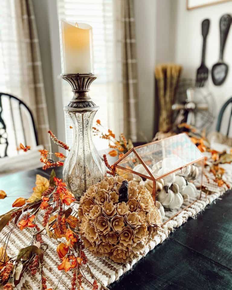 Autumn Foliage Centerpiece for a Thanksgiving Table