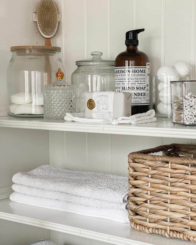 Beadboard Backboard and Matching Shelves