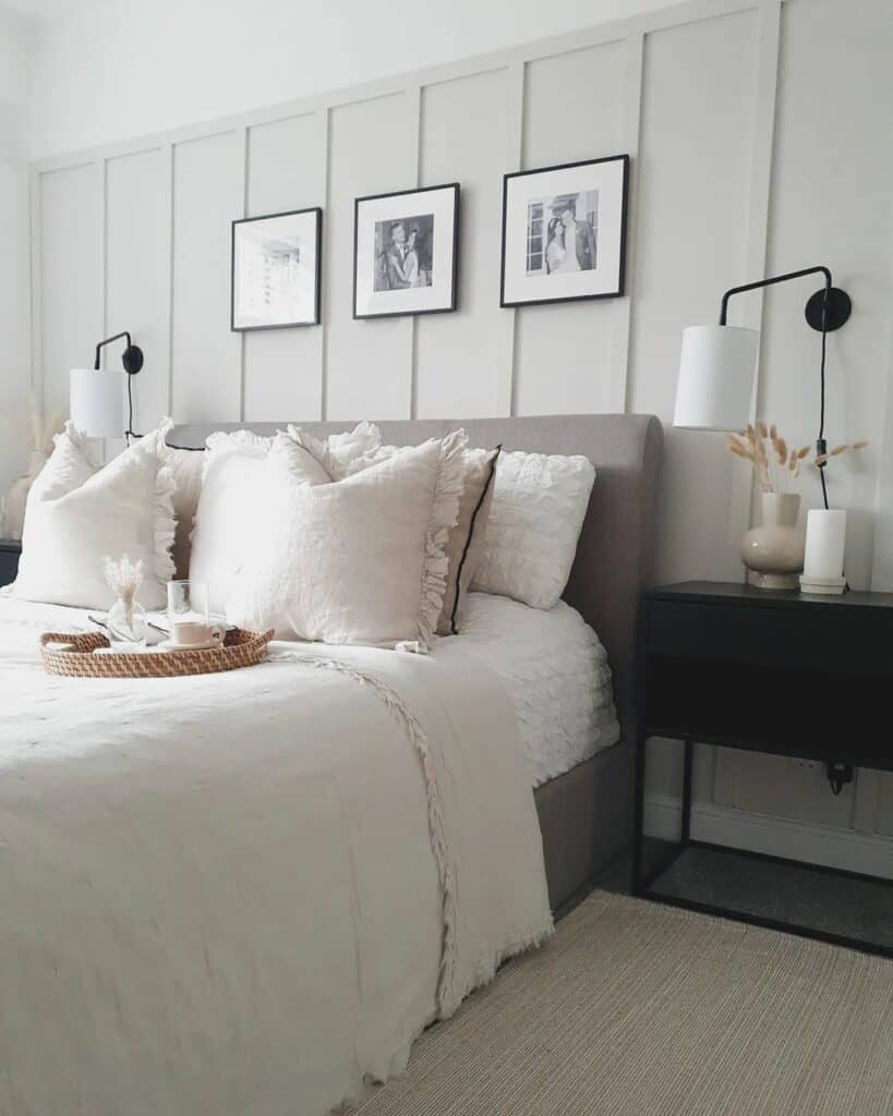 Beige Board and Batten Walls in Bedroom