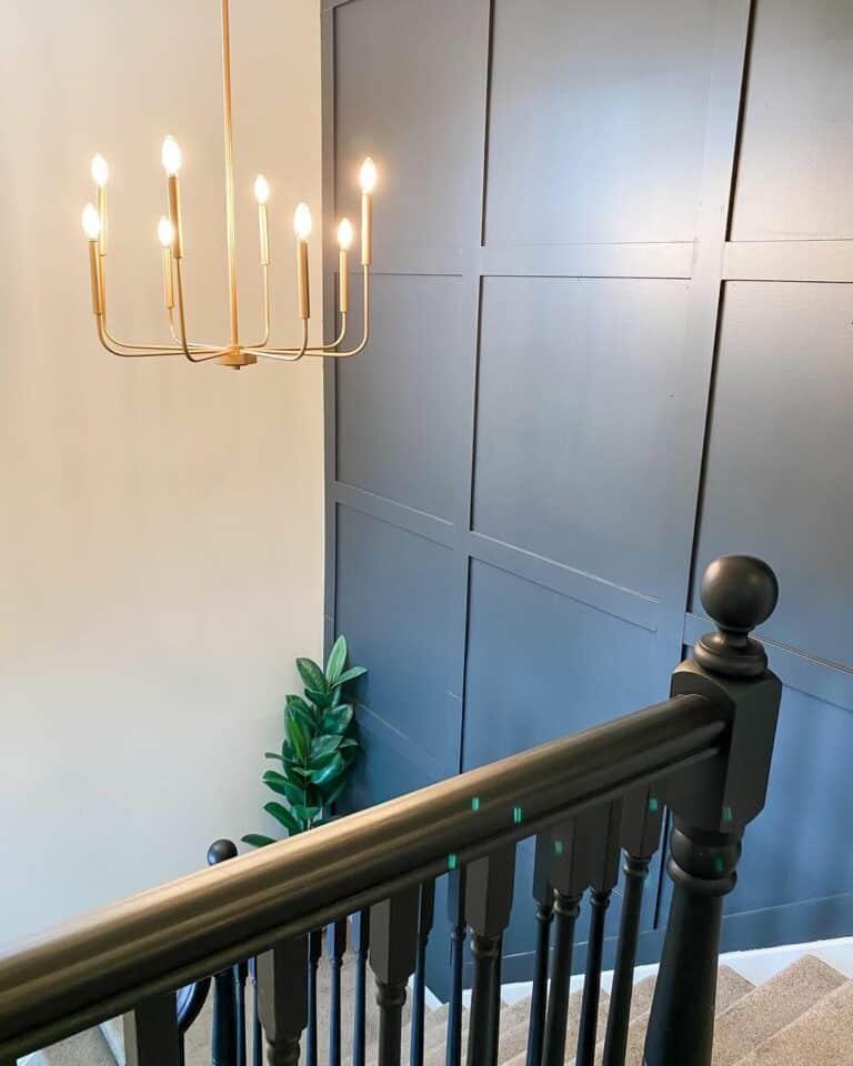 Black Railing and Accent Wall