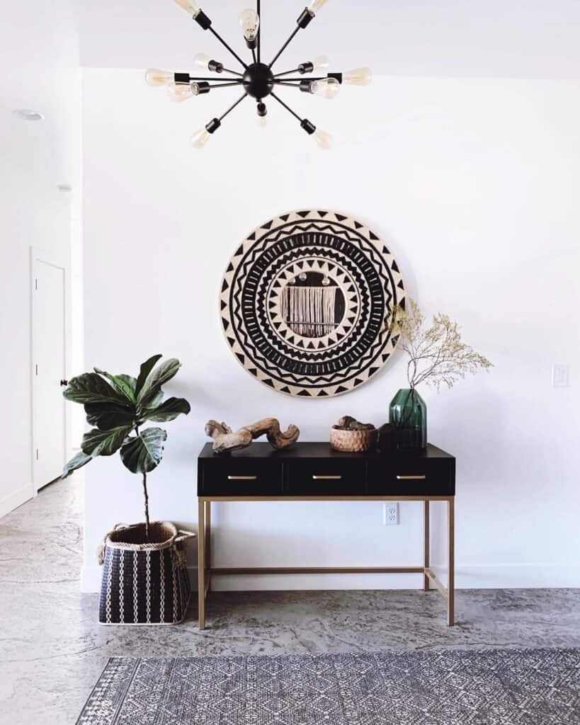 Black and Gold Modern Farmhouse Entryway Table