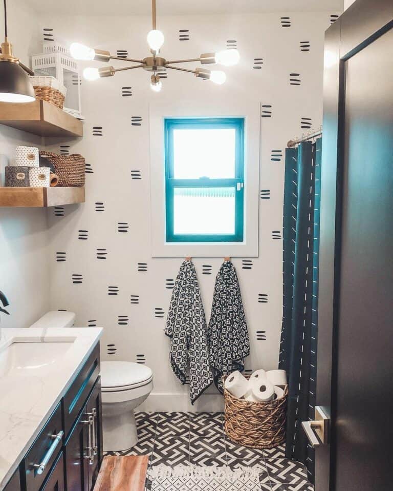 Boho Bathroom With Modern Patterns