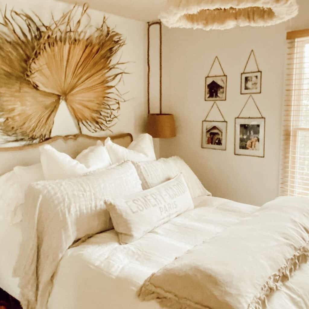 Boho Cottage Bedroom With Wall Décor