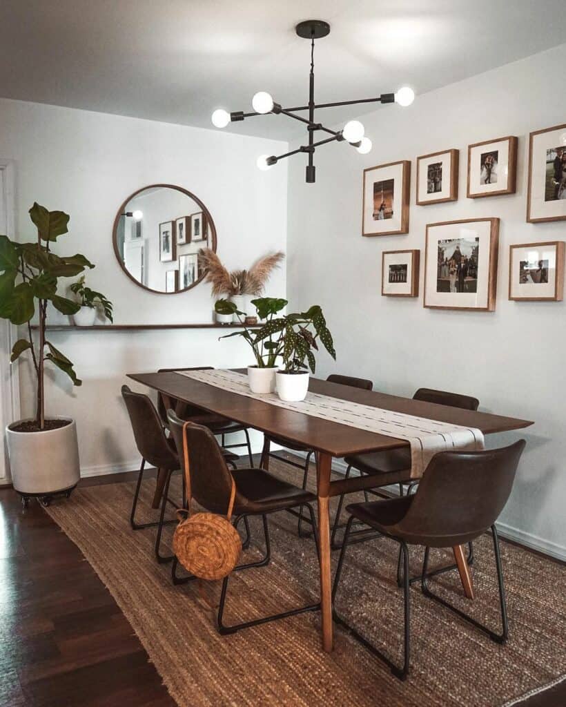 Boho Dining Room With Photo Wall