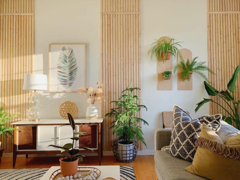 Boho Living Room With Plant Décor