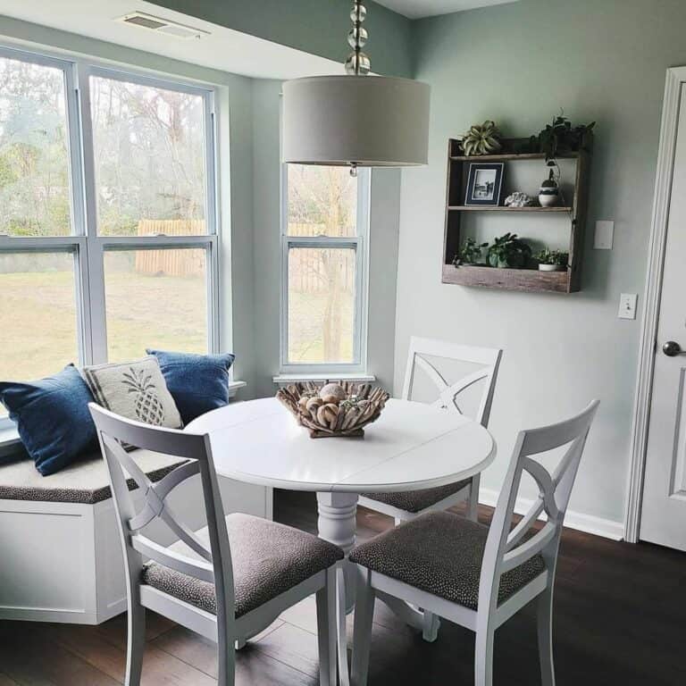 Breakfast Nook With White Window Bench