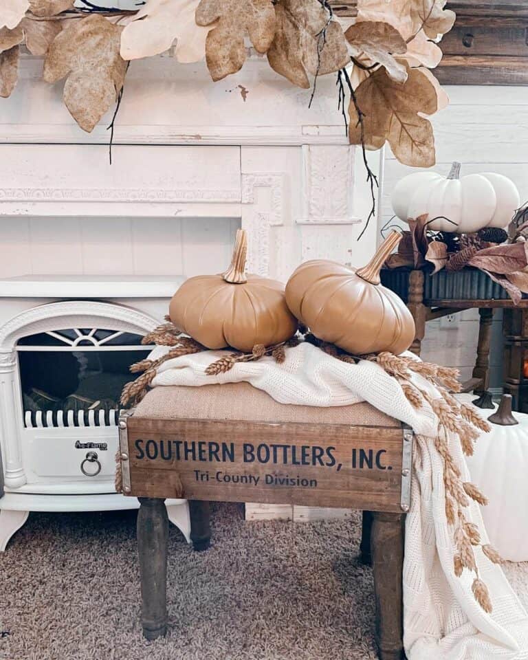 Brown Leather Faux Pumpkin Décor