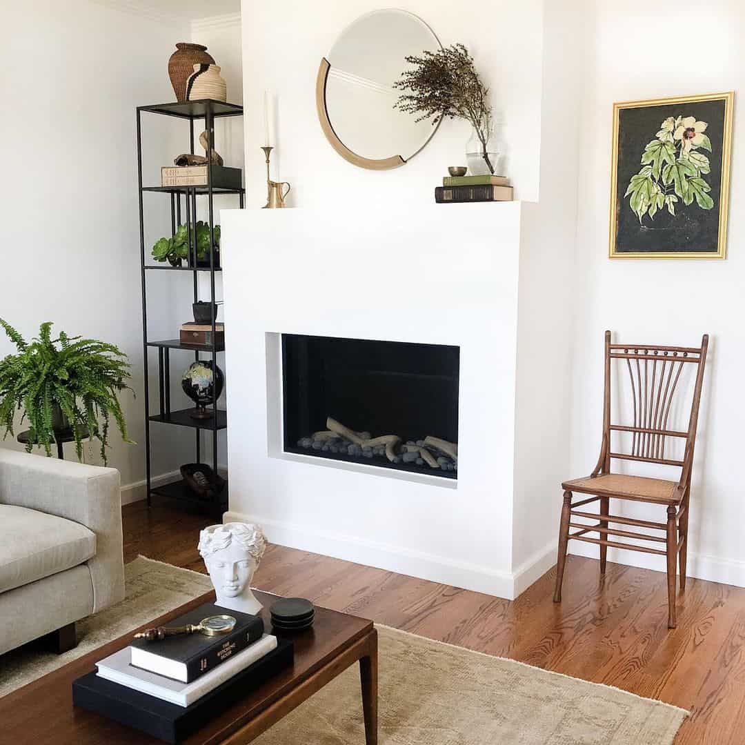 Casual and Modern White Living Room Ideas With Fireplace - Soul & Lane