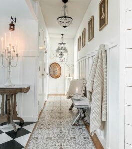 Chandeliers Over a Vinyl Mat