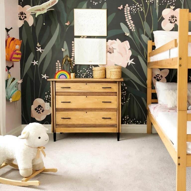 Children's Bedroom With Wooden Bunk Beds