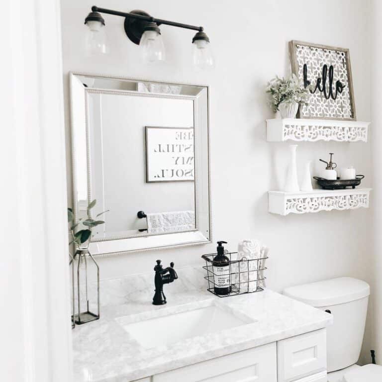 Classic White Floating Shelf Bathroom