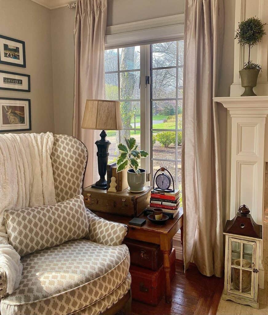 Cottage Reading Room Ideas With Armchair