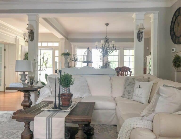 Cozy Room With Beige Sectional Couch