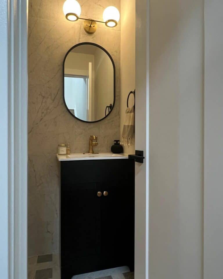 Creating the Illusion of Height in Narrow Powder Room