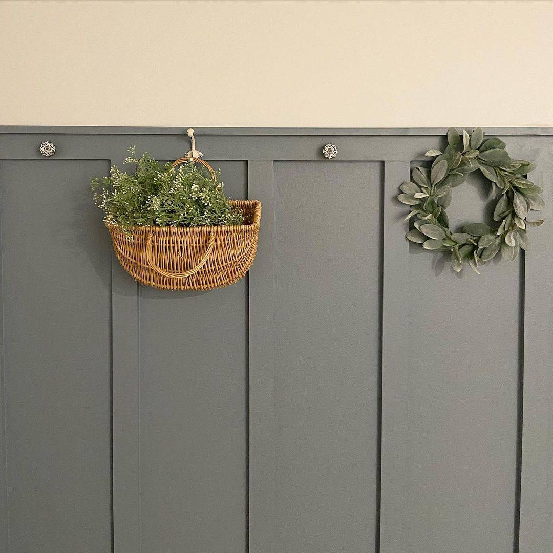 Dusty Green Board and Batten Wall Design With Wood - Soul & Lane
