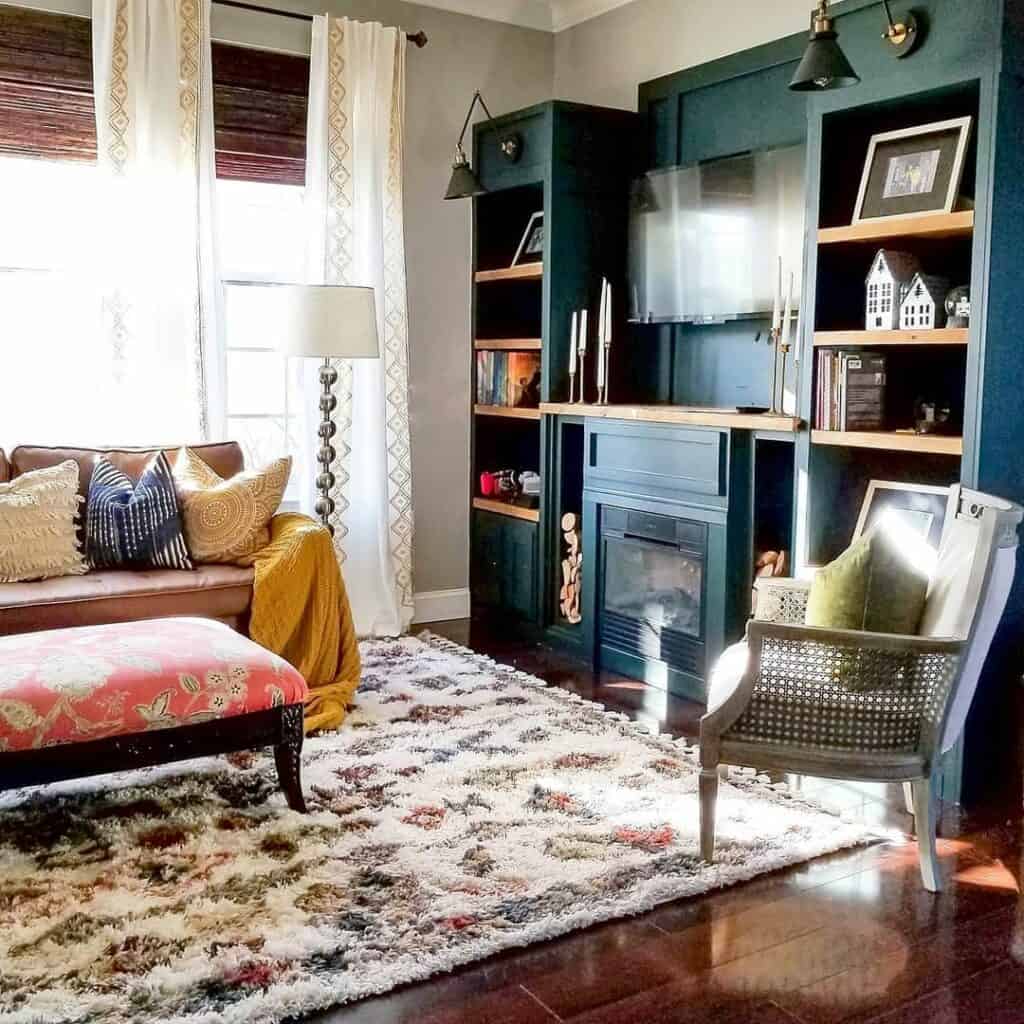 Eclectic Built-in Hearth