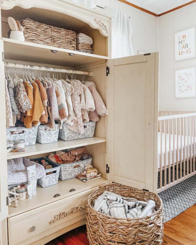 Embellished Vintage Wardrobe for Storage