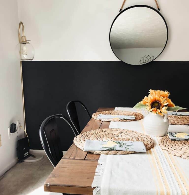 Farmhouse Black Wall Dining Room