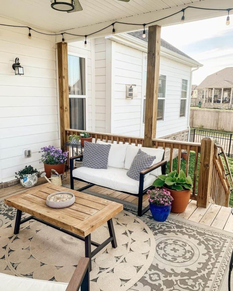 Farmhouse Décor Accessorizing a Deck