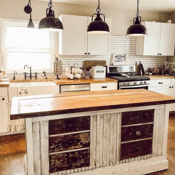 Farmhouse Kitchen With Rustic Drawers