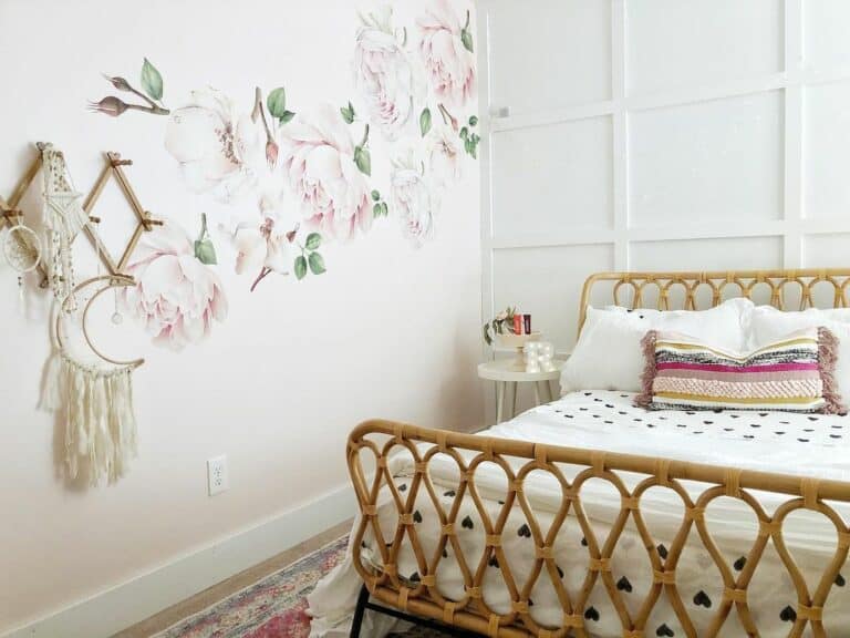 Floral Decals Emphasized by a Vintage Rug