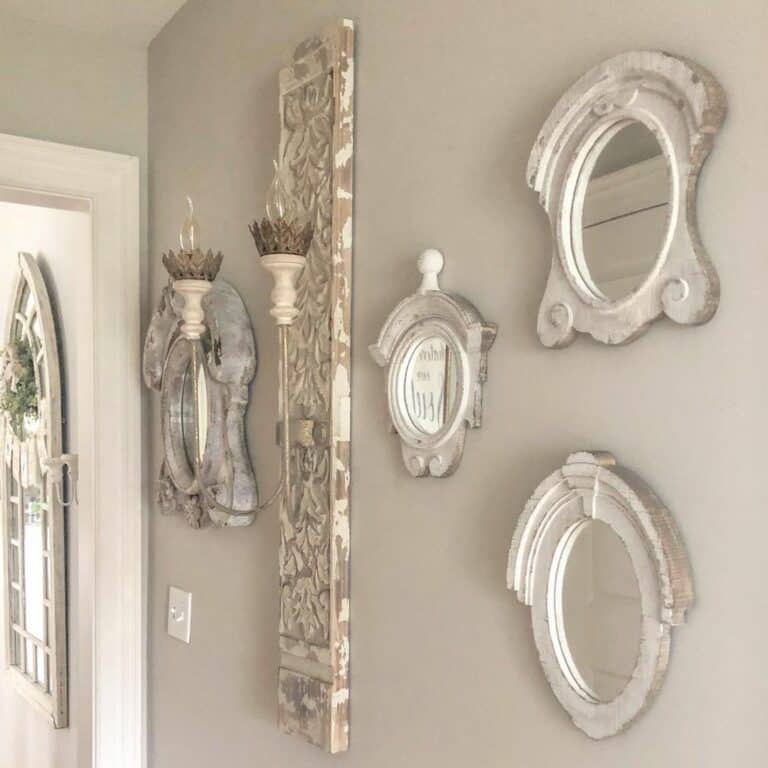 Framed Mirrors Decorate Neutral Wall