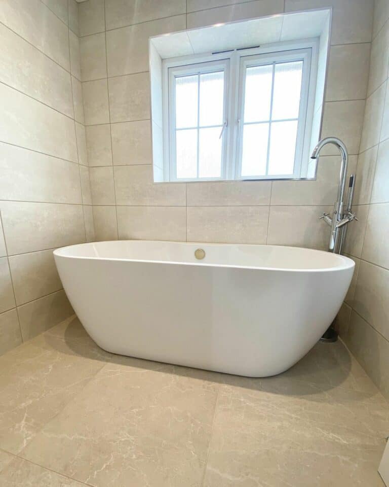 Freestanding Bath and Stone Tiles