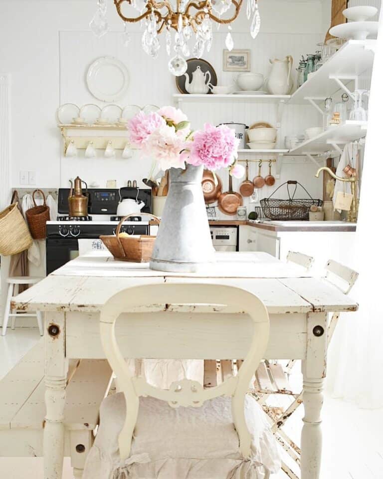 French Country Kitchen With Copper Kitchenware