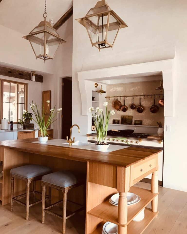 French Kitchen With Gold Faucet