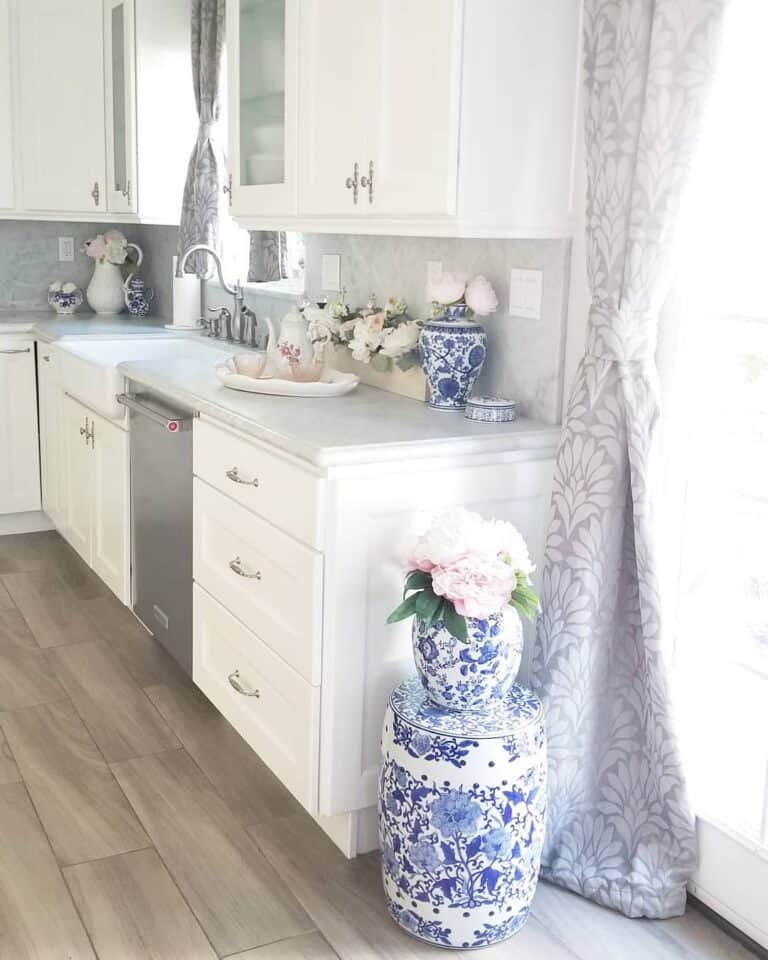 Ginger Jars and Kitchen Window Drapes