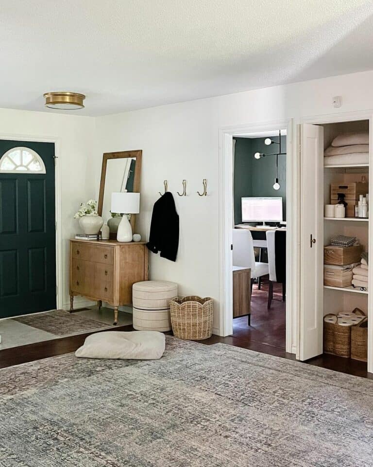 Gray Rugs Accessorize an Entryway