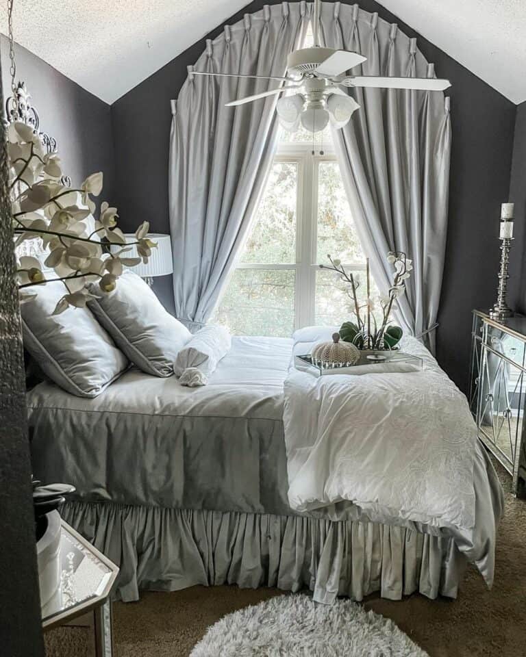 Gray Wall Paint for a Rustic Cottage Bedroom