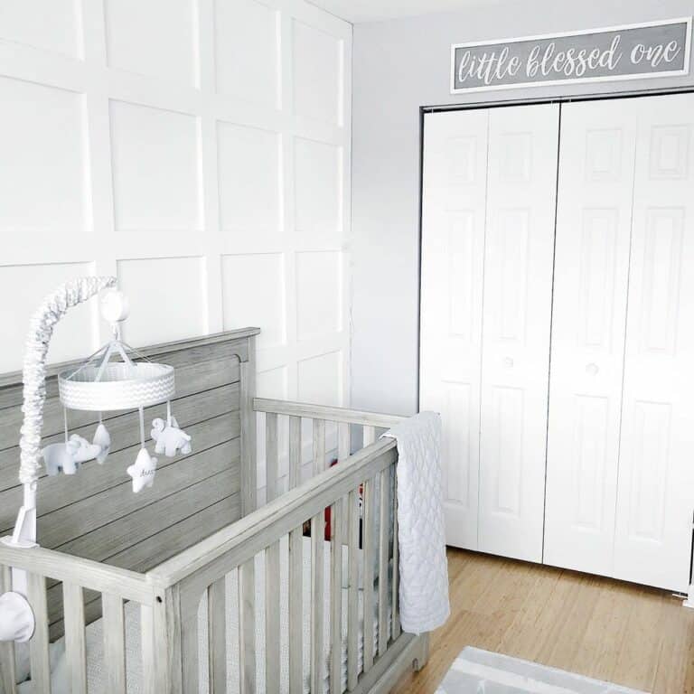 Gray and White Color Scheme in Nursery