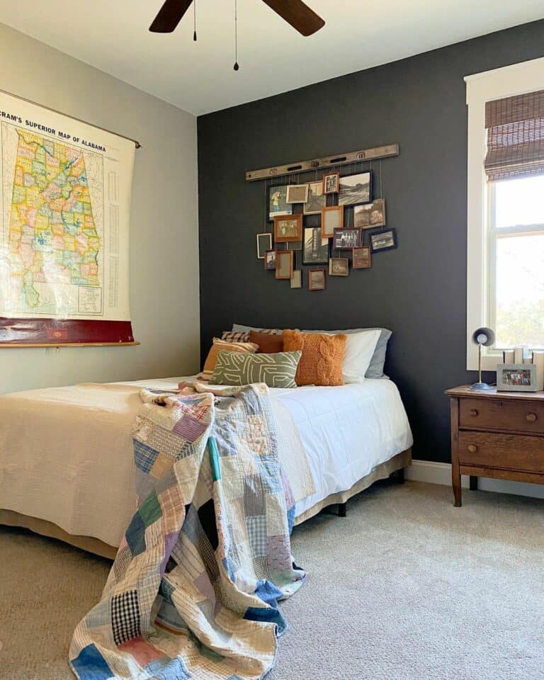 Guest Bedroom With Photo Gallery Display