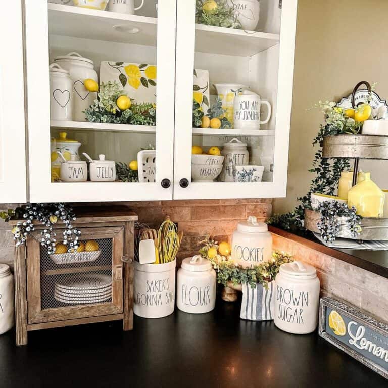 Kitchen Corner With Summer Lemon Decorations