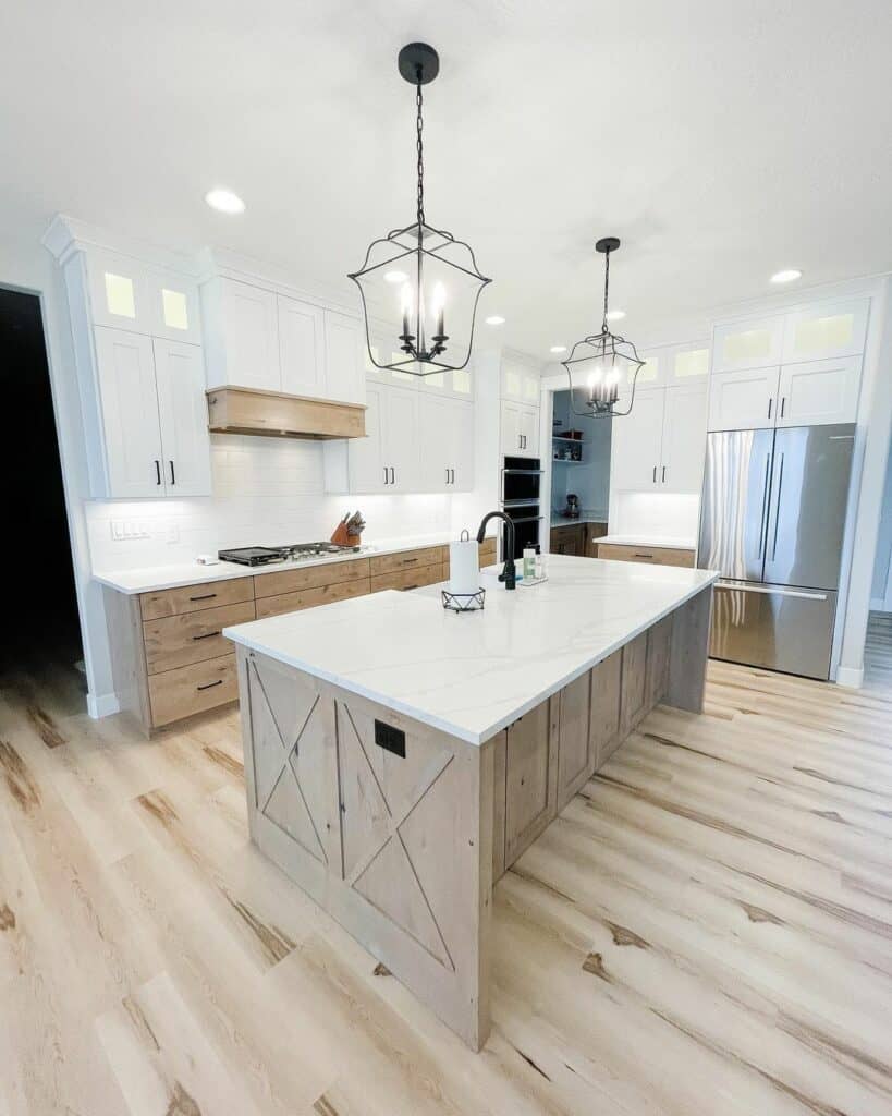 Kitchen Recessed Lighting With Black Lantern Lights