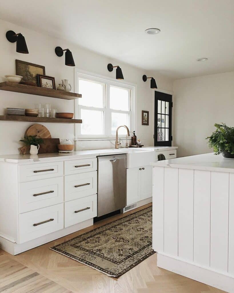 Kitchen Recessed Lighting With Black Sconces