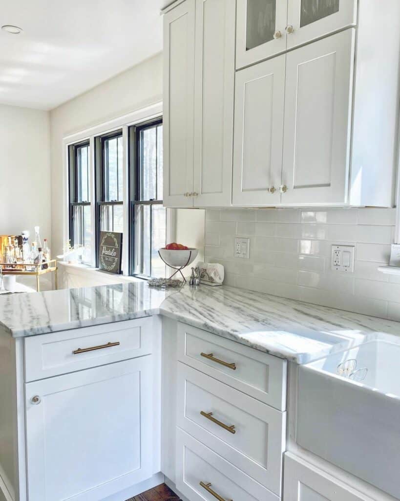 Kitchen With White Shaker Cabinets