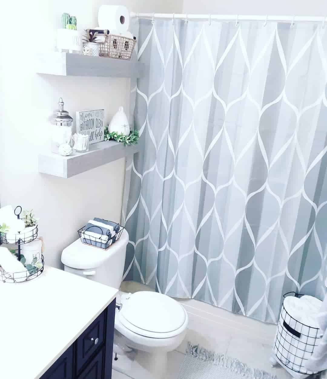 Light Gray Bathroom With Black Vanity - Soul & Lane
