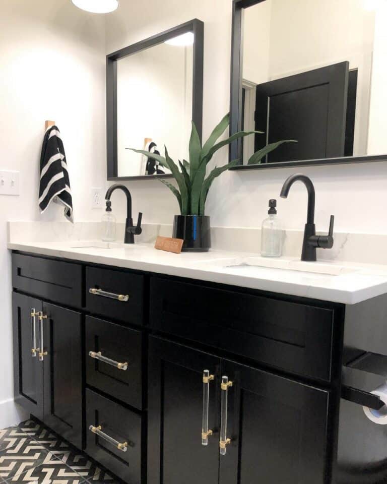 Modern Black and White Bathroom With Clean Lines