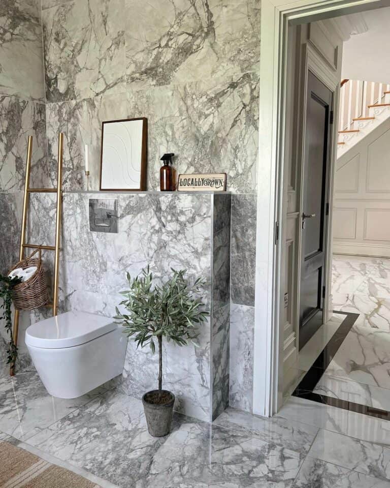 Modern Gray Marble Bathroom Design