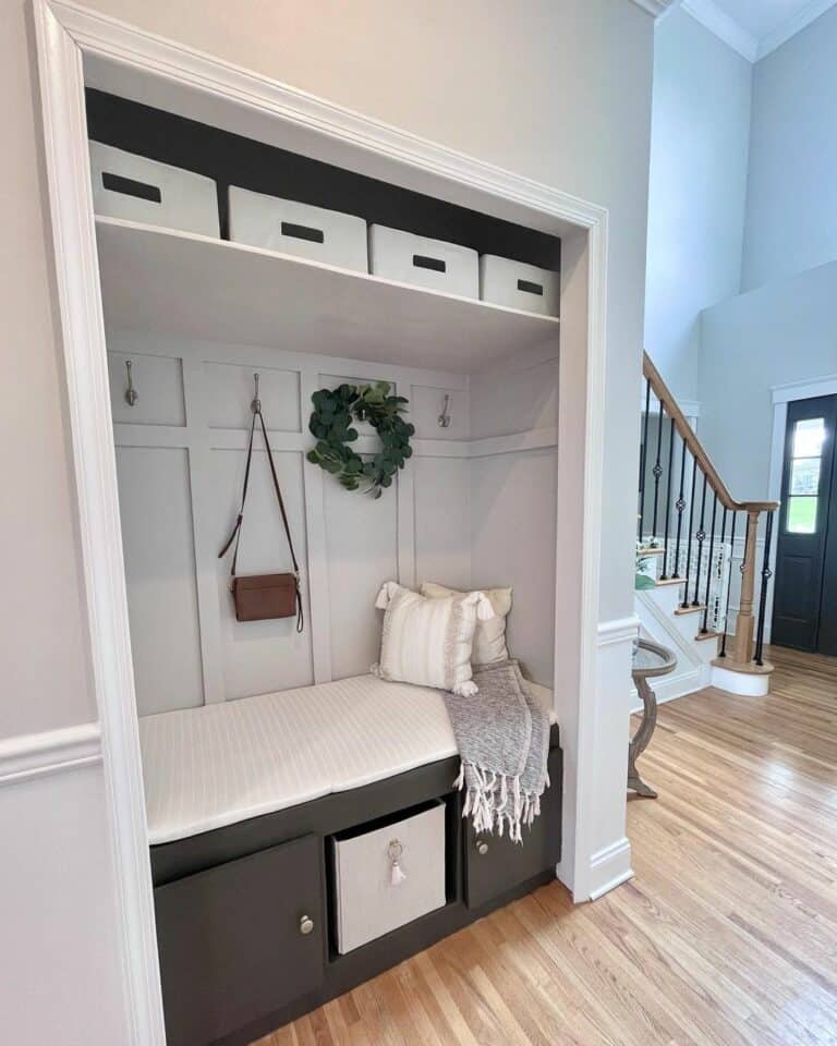 Modern Mudroom Nook With Built-in Bench