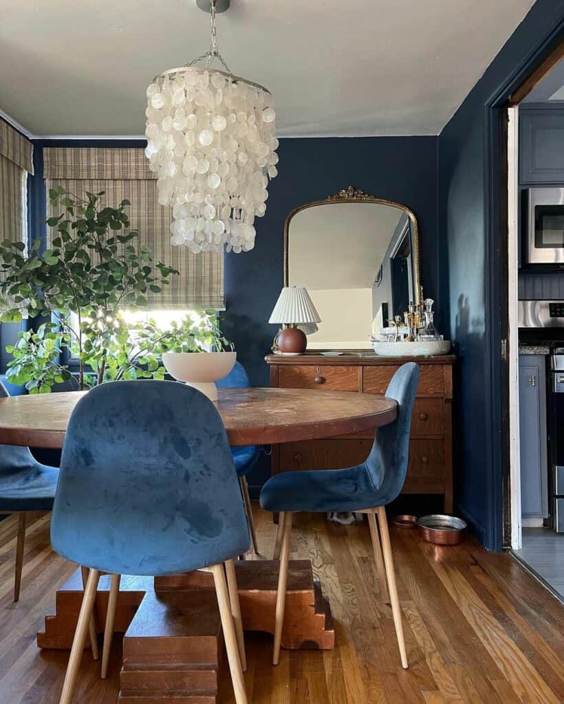 Modern Navy Blue Dining Room