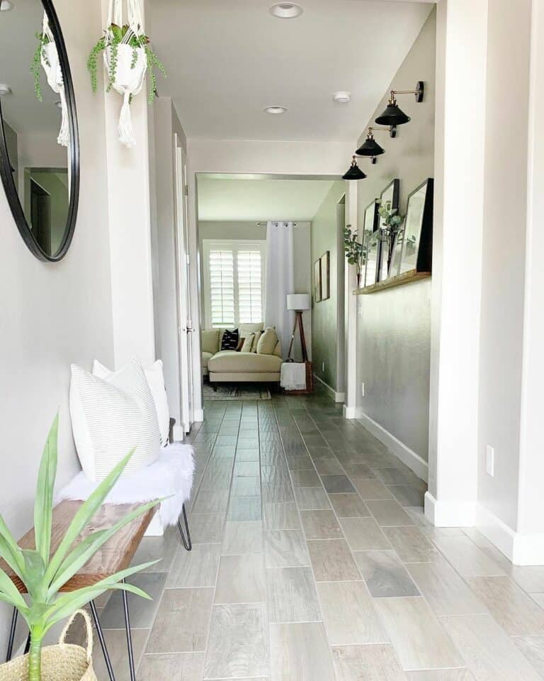Modern Tile in a Bright Entryway