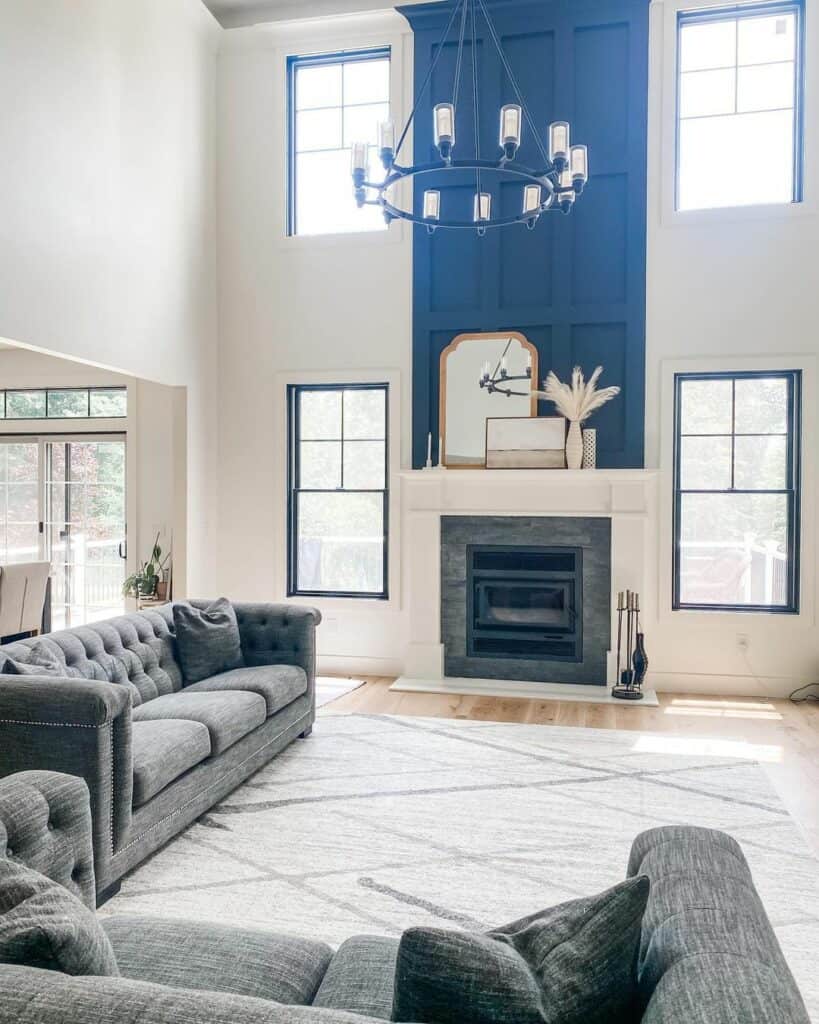 Modern Two-story Fireplace
