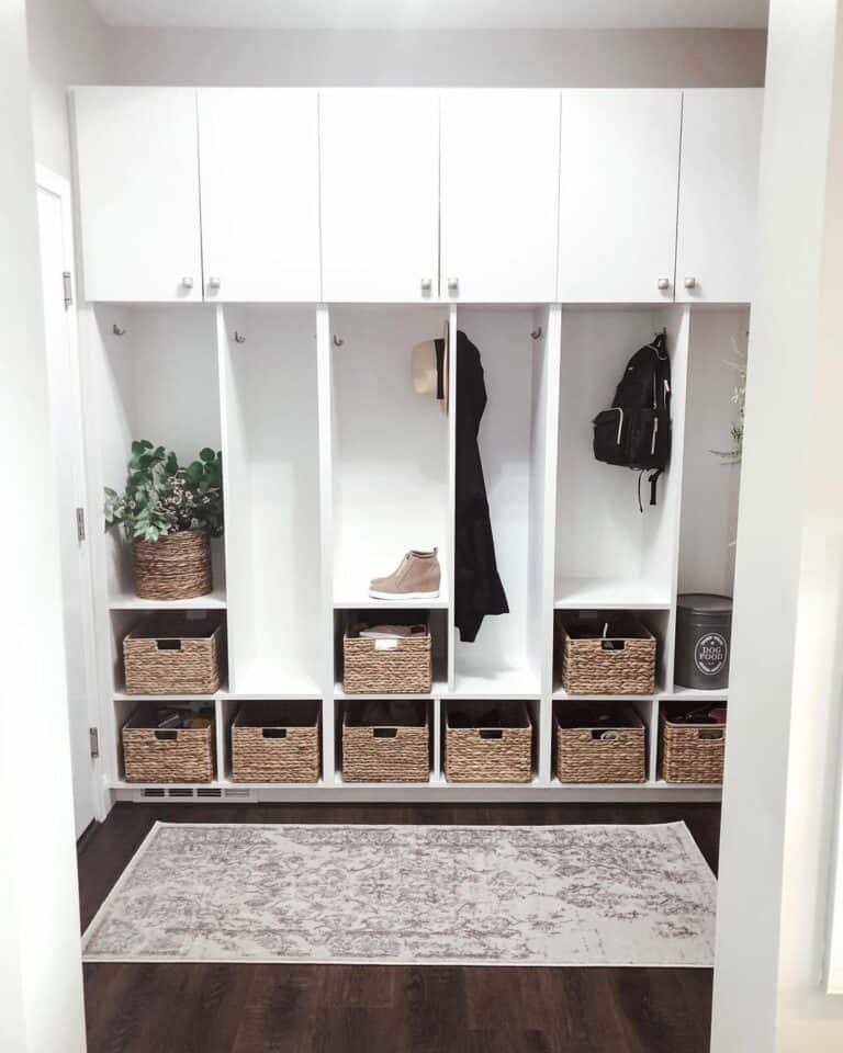 Mudroom Lockers With Overhead Storage