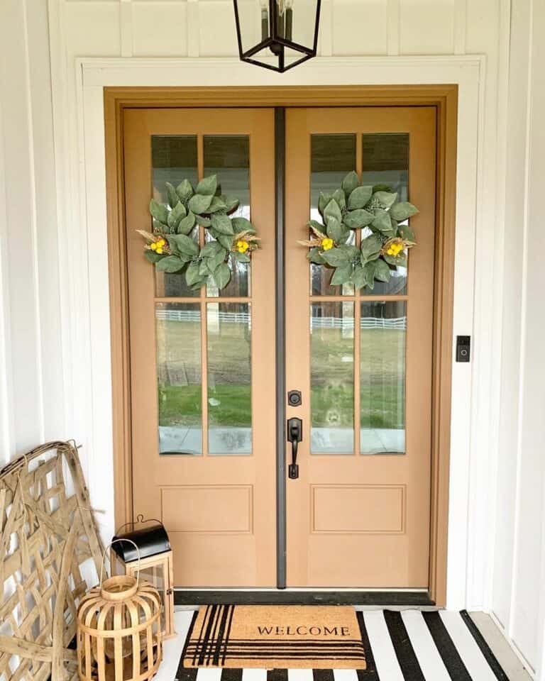 Neutral Entryway With Black Accents