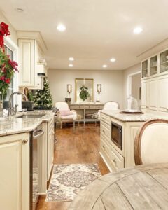 Off-white Kitchen With Recessed Ceiling Lights